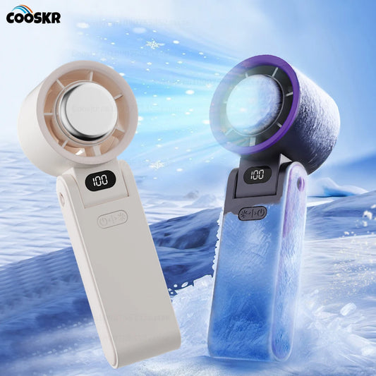 Electric Fan Foldable Portable Fan Handheld Air Cooling Turbo Fan 3600Mah Rechargeable Fan High Speed 100 Level Mini Cooling Fan